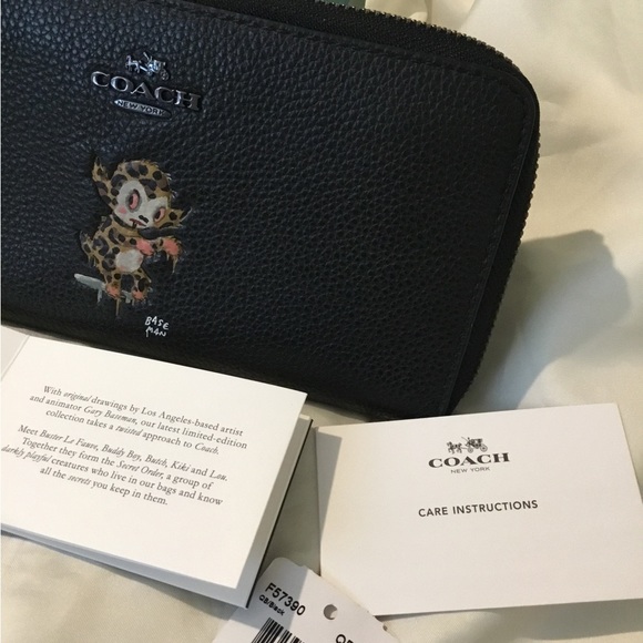 NWT Coach X Limited Edition Base Man Black Leather Zipper Wallet - Picture 4 of 16